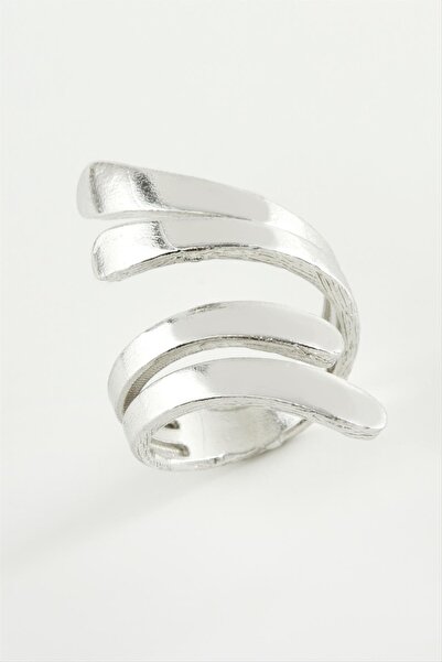 ZERO LAND خاتم NRZSNT من المعدن على شكل ورقة (131723) - لون فضي