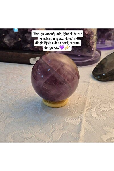 güleçdoğaltaş Florit Doğal Taş Küre (Yaklaşık 5-6 cm Arası) – Mor Yeşil Enerj...