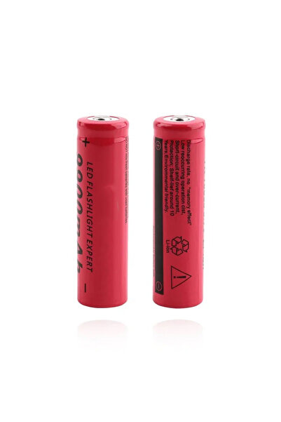 MRG Set 2x Acumulator 18650 3,7V MMMC,6800 mAh, Li-ion, Reincarcabil, Rosu