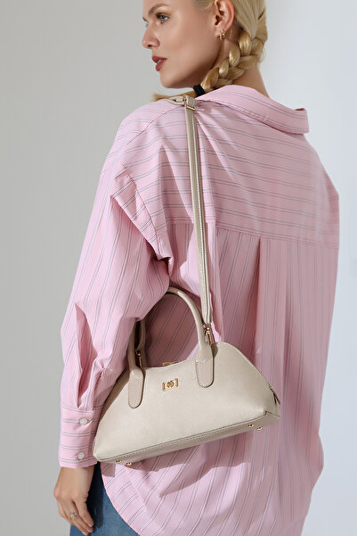 Encool حقيبة كتف ويد نسائية من الجلد السويدي باللون البيج – موديل أنيق وعصري ومناسب للاستخدام اليومي