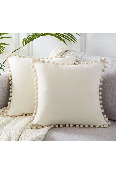 Home مجموعة من غطاءين للوسائد مع كرات زينة 40 × 40