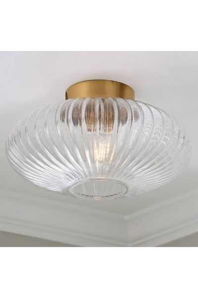 ASR Modern Tavan Aydınlatma Oval Şeffaf Cam Ufo Avize