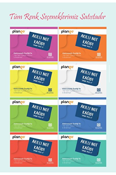 Plango Kırmızı - Elektrostatik Akıllı Not Kağıdı Yapışkansız Post-it 7x10cm - 50 Sayfa -