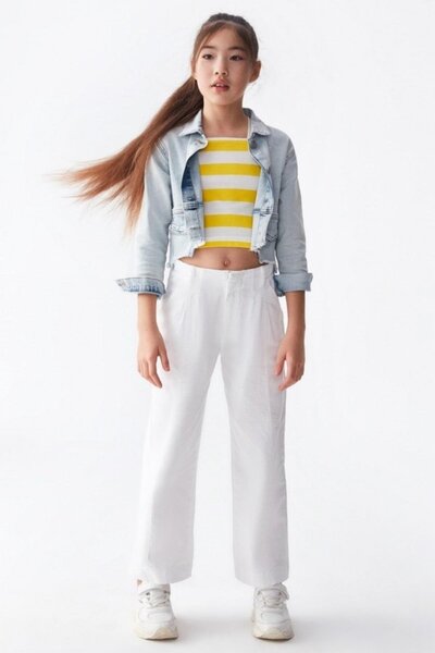 nk kids Girl's 8-14 Years Old Strap Crop 36411 Yellow