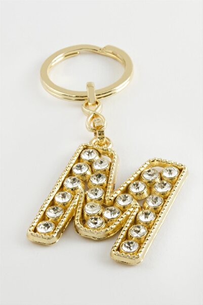 ZERO LAND Nrzsnt Yellow Colored Stone (02318) Letter Keychain-M