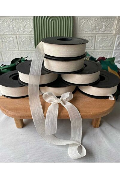 Fest Keten Kurdele 1 Adet Nopeli Ekru Keten Kurdele 20 Mt 2.5 Cm