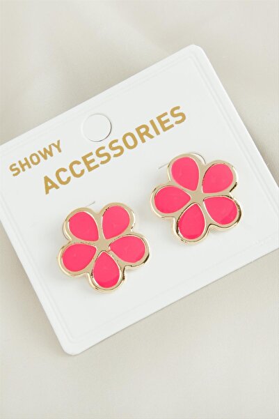 ZERO LAND Nrzsnt Papatya New Season (01305) Enamel Earrings-Pink