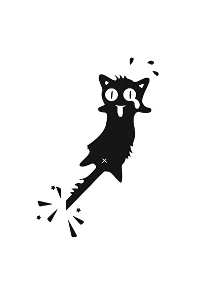 Oracal Sticker decorativ, pisica haioasa, 20cm, negru