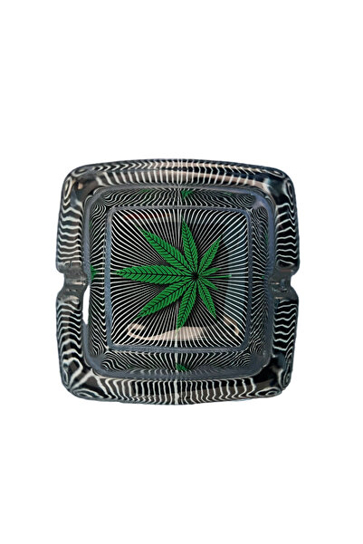 OEM Elegant Glass Ashtray "Marijuana Glass Ashtray" Modern Gift – Square