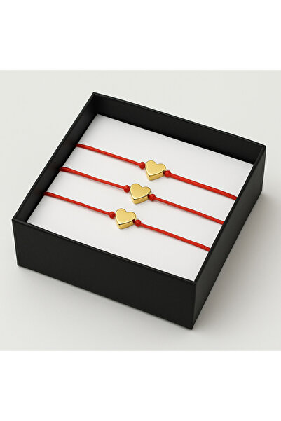 Femenino 3’lü arkadaşlık bilekliği kalpli bileklik ip bileklik - Kutulu