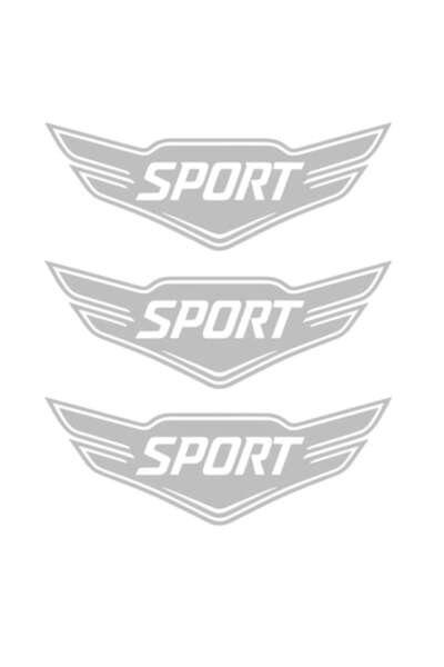 Oracal Set 3 stickere auto moto, tuning, rezistent la apa si UV, Model Sport, 30cm, gri