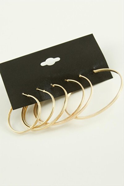 ZERO LAND Nrzsnt Dotted Metal Hoop Earrings (00705) 6 Pieces-Yellow