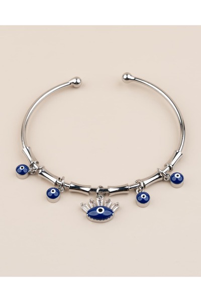 Portakal Esintisi Nazira Adjustable Evil Eye Beaded Charm Bracelet