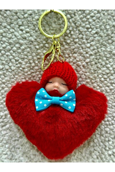 SBD سلسلة مفاتيح على شكل طفل نائم مع ربطة عنق ملونة من بيريلي