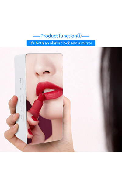 MRG Digital LED Clock with Mirror M1162, Thermometer, Red Display