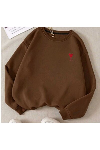 OVER HEAD Дамска блуза с качулка и сърцевиден принт