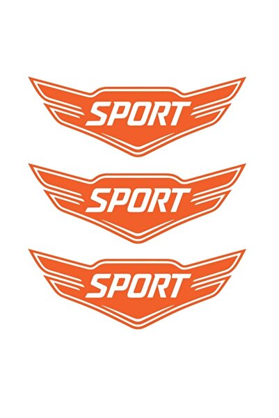 Oracal Set 3 stickere auto moto, tuning, rezistent la apa si UV, Model Sport, 30cm, portocaliu