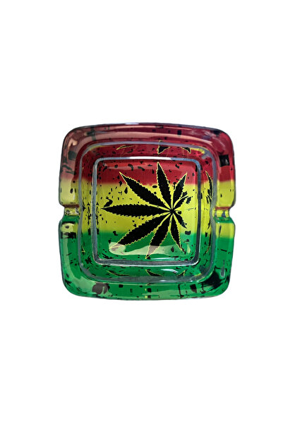 OEM Elegant Glass Ashtray "Marijuana Glass Ashtray" Modern Gift – Square