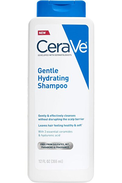 CeraVe Gentle Hydrating Shampoo with Ceramides, Niacinamide, Hyaluronic Acid,...