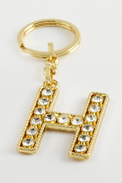 ZERO LAND Nrzsnt Yellow Colored Stone (02322) Letter Keychain-H