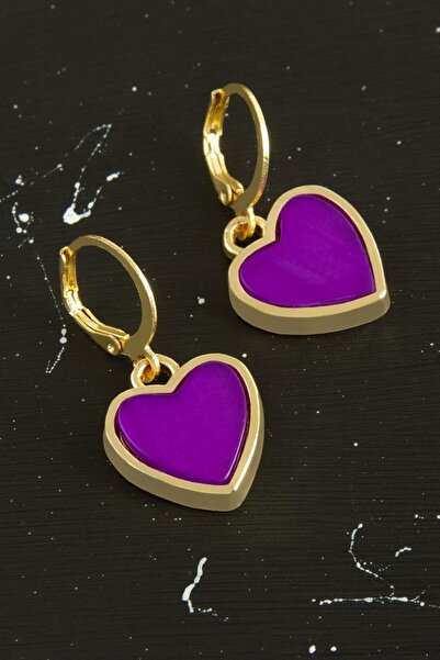 ZERO LAND Nrzsnt Heart (02629) Polyester Earring-Purple