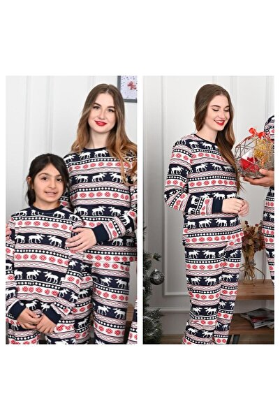 ANATOLIATEKSTILE Christmas Pajamas for Children – Reindeer and Snowflake Pattern, Soft Cotton