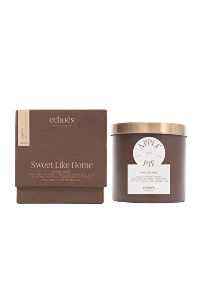 Echoes شمعة معطرة طبيعية فاخرة من فطيرة التفاح، (وعاء زجاجي فاخر)، 300 غرام