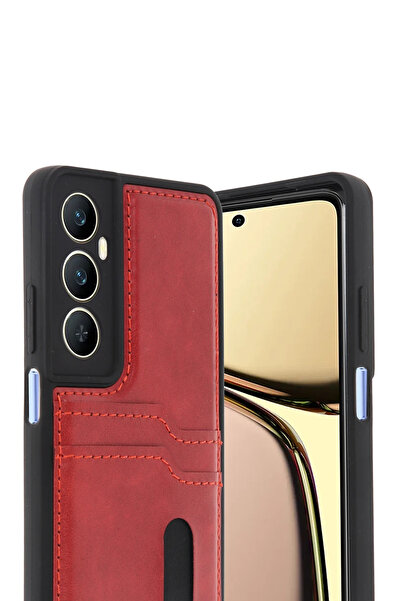 NewFace Nrzsnt Realme C65 Leather Case with Sara Business Card (234723) - Red