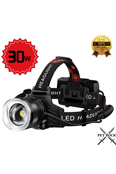 Pet Rock Şarjlı Süper Parlak Led Kafa Feneri – Gold Orıon Or-116 10 Saat Çalı...