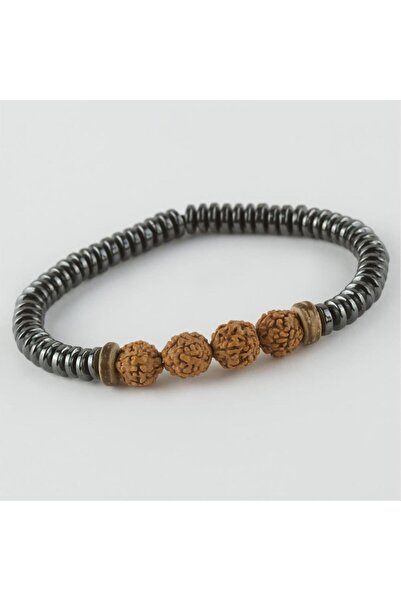 ZERO LAND Nrzsnt Rudeashka - Hematite (05734) Natural Stone Bracelet-Brown