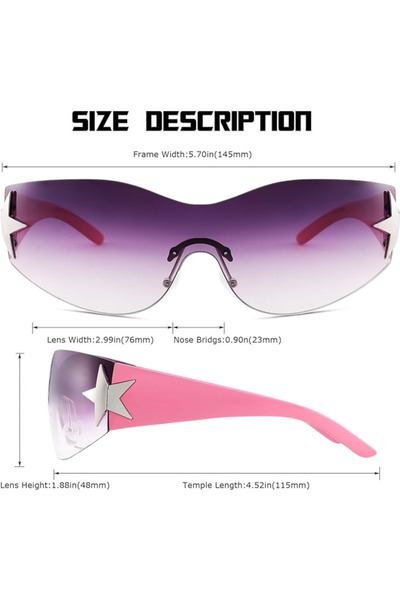 OEM Y2K Polarized Sunglasses for Men and Women, Wrap Around Style, UV400 Protection