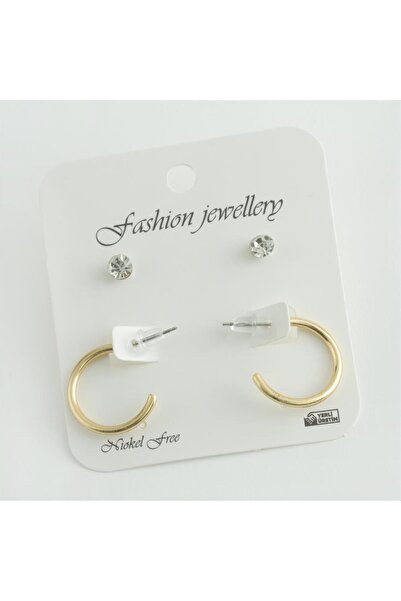 ZERO LAND Nrzsnt 4-Piece Crushed Ring Earrings 2 (04805) Cm-Silver Color