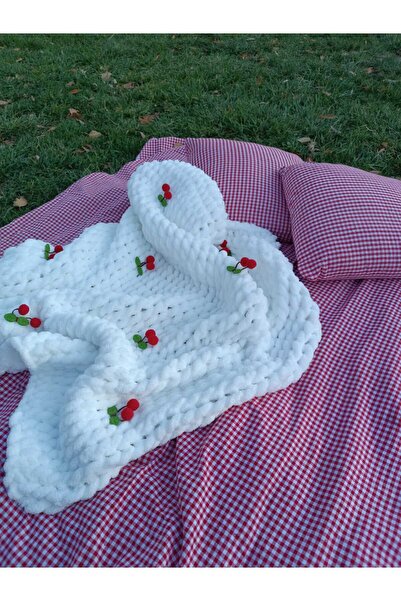 Moda Biçer Soft Blanket Plush Cherry Blanket