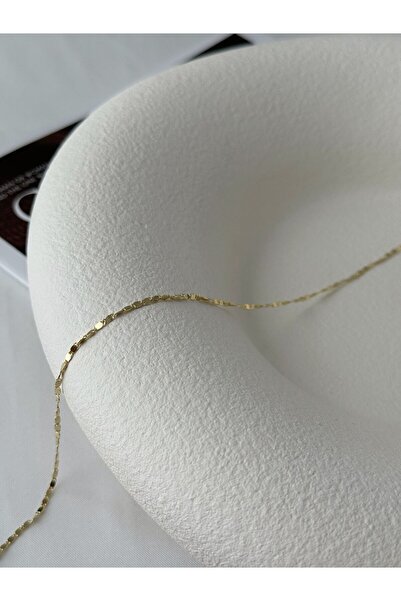 Studio Mossy ÖZEL SERİ KUYUMCU MODEL 14K MİKRON KAPLAMA İNCE ZİNCİR KOLYE