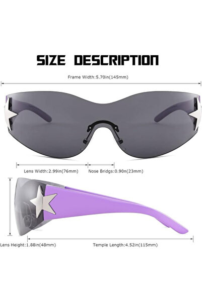 Y2K Polarized Sunglasses for Men and Women, Wrap Around Style, UV400 Protection