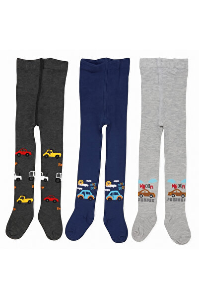 CHAPPELL FASHİON 3-Pack Car-Patterned Baby & Children's Tights