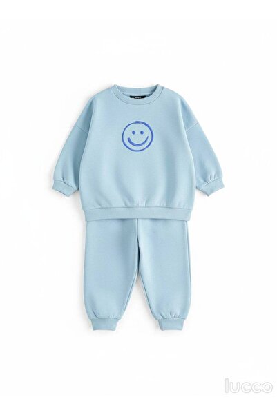 Pinkitokids Happy Crew Printed Sweatshirt and Sweatpants Set