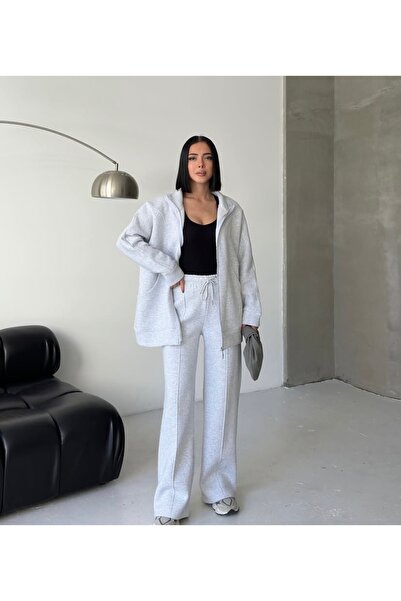 Tarzımızbir 3-Thread Fleece-Lined Cotton Long Piece Tracksuit Is a Hijab