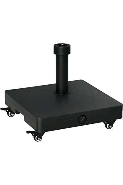 Outsunny Sun Umbrella Base, Outsunny, with Wheels and Filling Space (Up to 20 kg), HDPE, Black