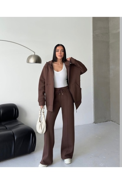 Tarzımızbir 3-Thread Fleece-Lined Cotton Long Piece Tracksuit Is a Hijab