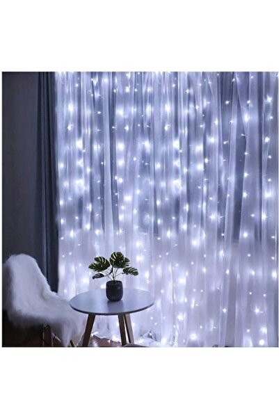 WTO WTO® curtain light installation, 300 LEDs, 3×3 M, 8 modes, indoor/outdoor, Cool White Light