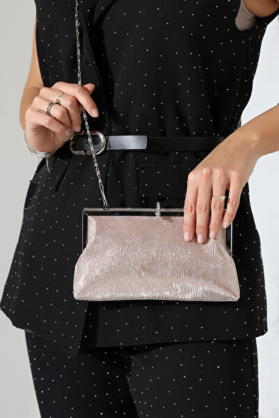 Encool Pink Glitter Evening Bag – Stylish Evening and Event Clutch Bag with Chain Strap