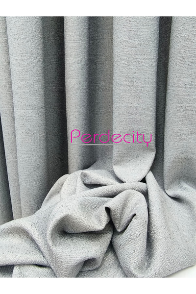 PERDECITY Bohemian Style Linen Look Gizia Gray Background Curtain Straight Sewing (No Pleats) Single Panel