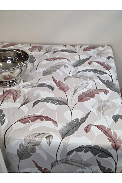 Başak Ev Tekstili Soft Textured Thick Pvc Tablecloth – Feather Pattern, Easy to Clean, Non-Slip & Wipeable
