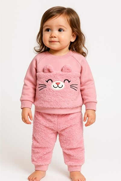 Superbaby Set bluzita si pantaloni bebelusi Tuk Tuk roz pufos – Kitty