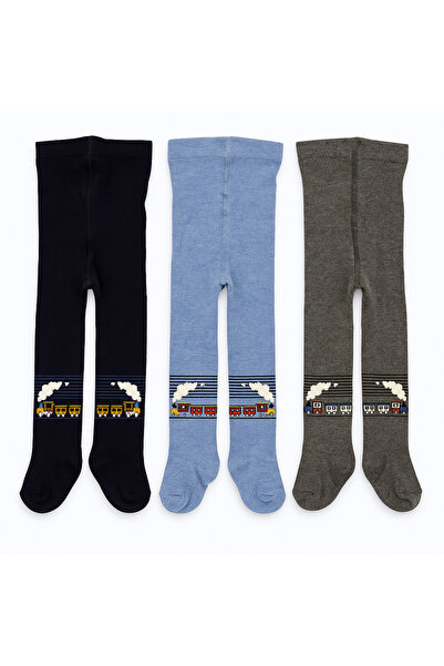 CHAPPELL FASHİON 3-Pack Train Patterned Cotton Baby&Child Tights