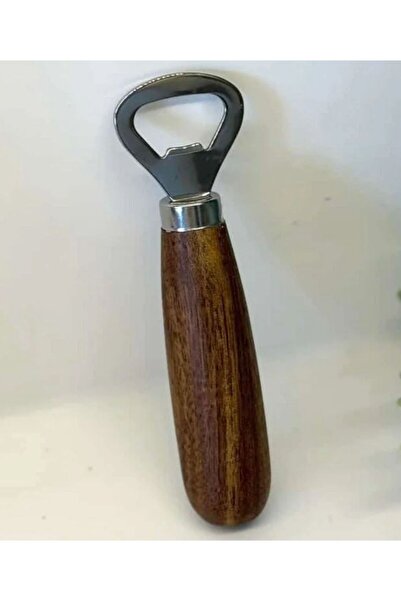 evolagrup Acacia Wood Handle Metal Opener