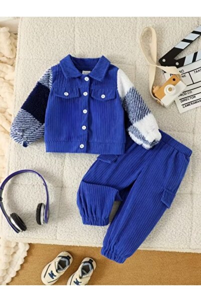 Superbaby Costumas albastru din reiat pentru baietei