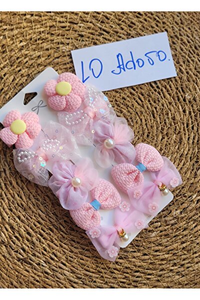 LO ADORO 10 Adet Fiyonk Çiçek Taşlı Kız Çocuk Toka Saç Aksesuar 10lü Takım Ye...