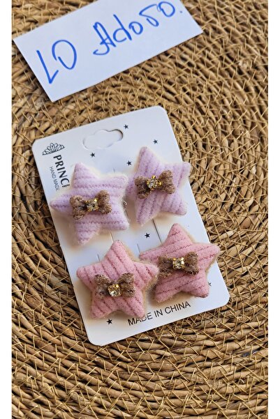 LO ADORO 4 Adet Az Saçlı Bebek Tokalar Kız Çocuk Toka Kalp Yıldız Tavşan Ayıc...